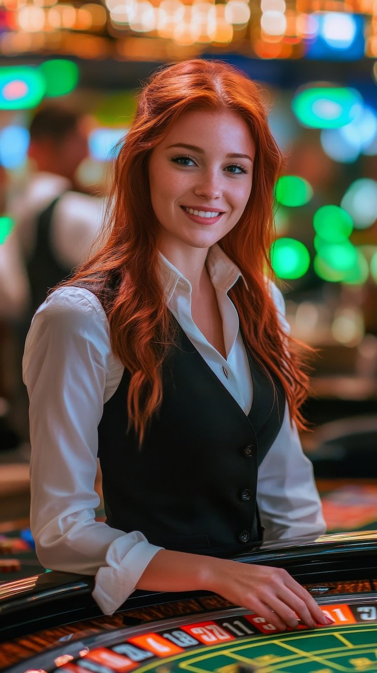 Dealer multilingual di meja Phoenix Rises idnpoker siap melayani pemain